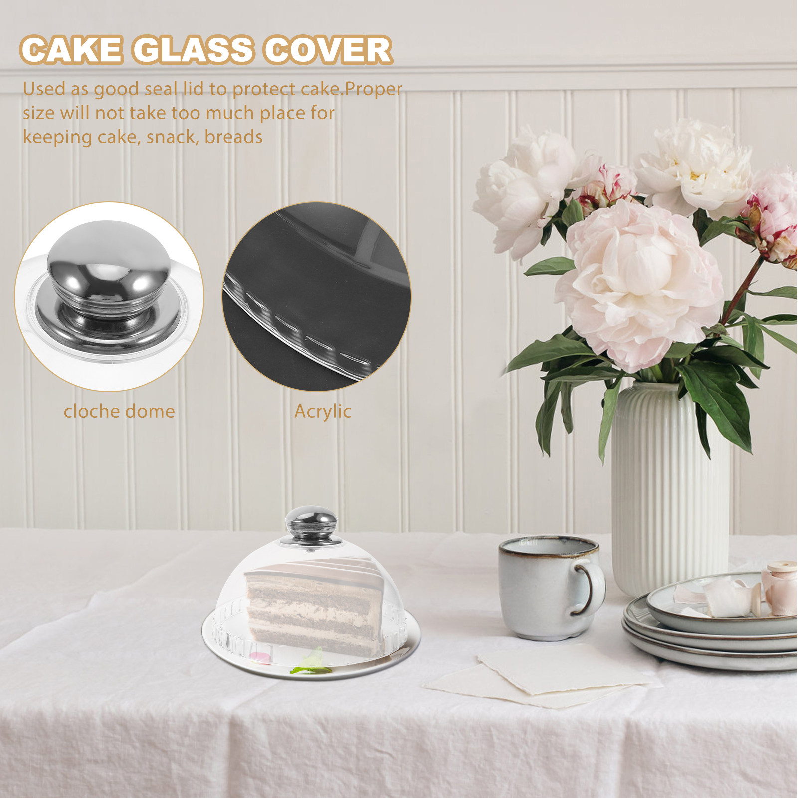 Plastic Dome Clear - غطاء قبة كيك شفاف من الأكريليك،