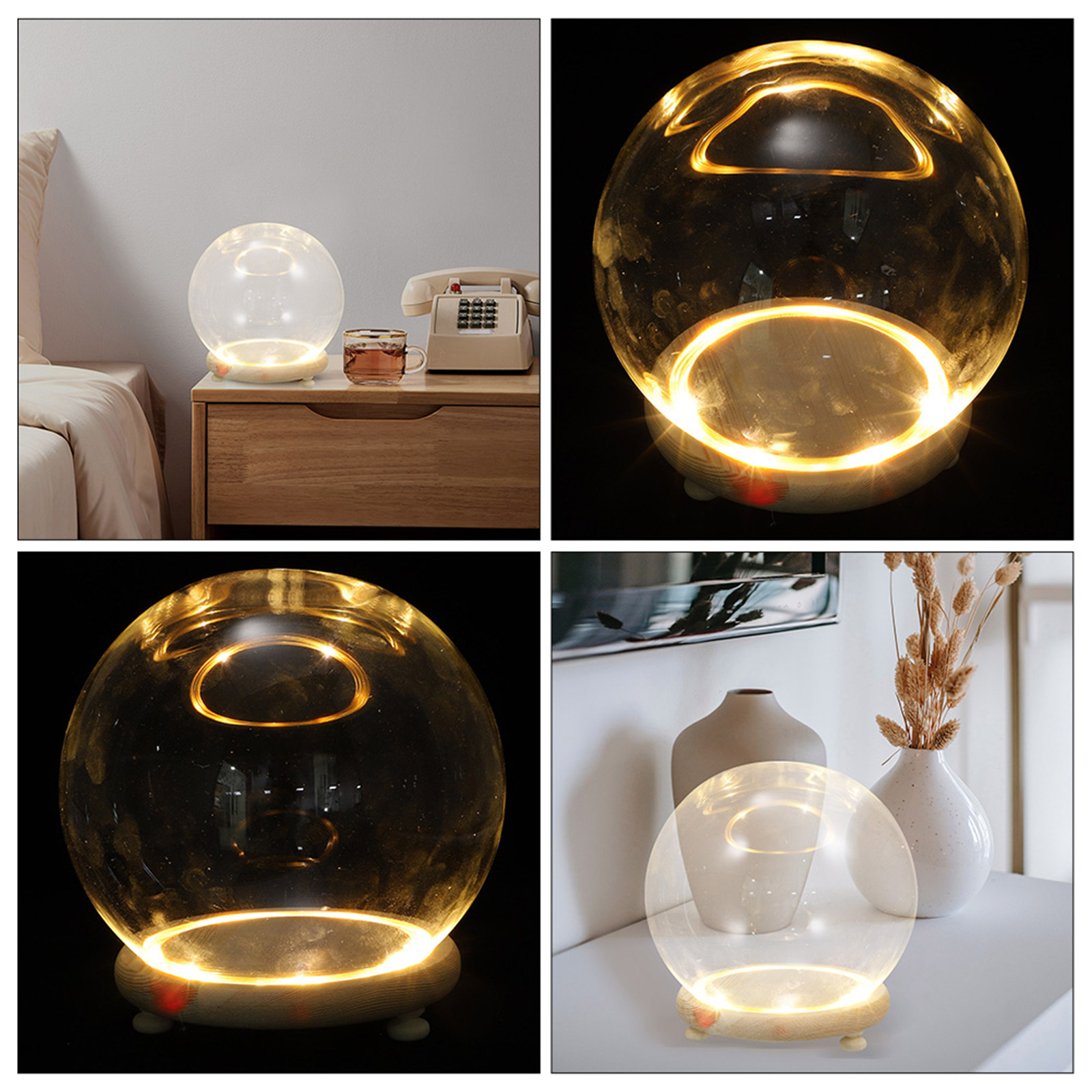 Plastic Dome Clear - غطاء زجاجي مع قاعدة خشبية لعرض